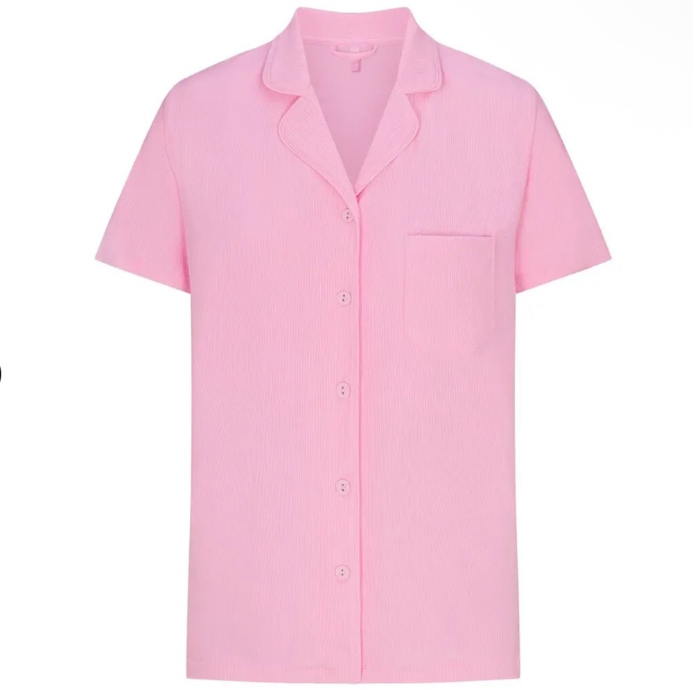 NWT SKIMS Lounge Short Sleeve in Bubble Gum Color - Picture 5 of 8